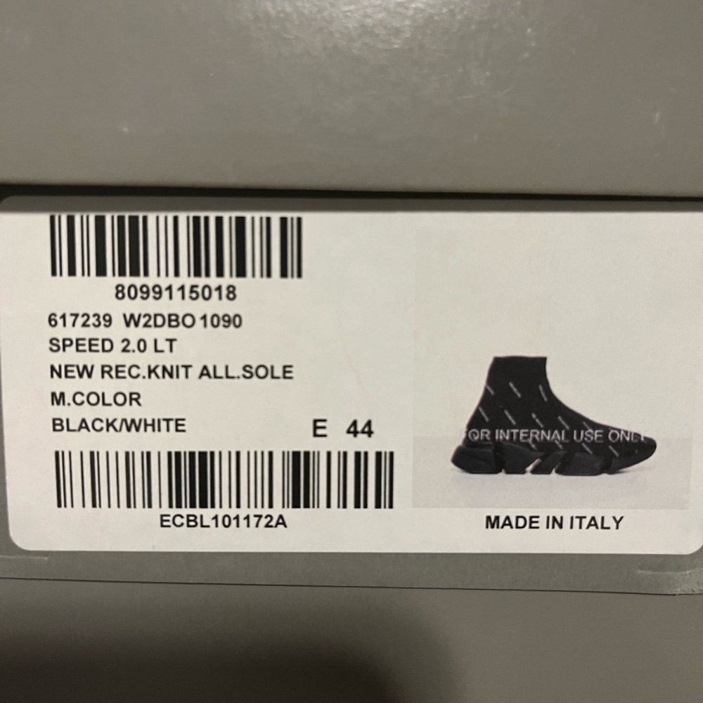 -Balenciaga Speed Sneeaker, Size 10 - Picture 2 of 4